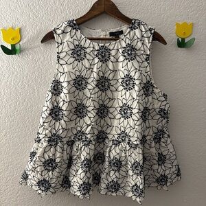 J Crew Black and White Sleeveless Top